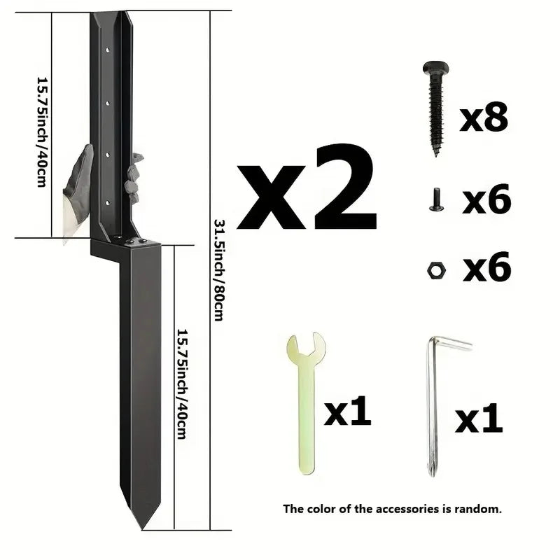 For Heavy-Duty Steel Fence Post Repair Stakes, Fence Post Anchor Ground Nails, for Fixing Tilted/Broken Wooden Fences