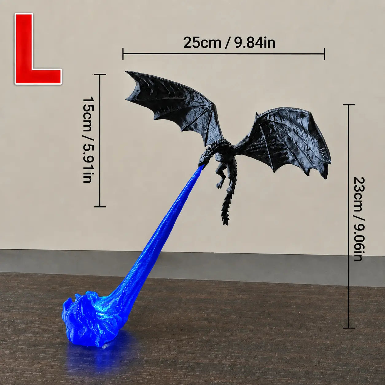 3D Printed Dragon Flame Book Nook with Light Mystical Dragon Bookshelf Decor | Bookend for Book Lovers | Fantasy Desk Decor Gift