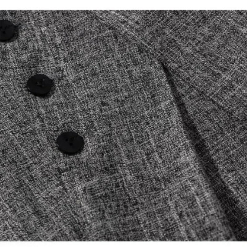 2026 New Spring Autumn Women'S Luxury Gray Button down Casual Suit Pants Retro Versatile Loose Slim Draped Wide Leg Trousers