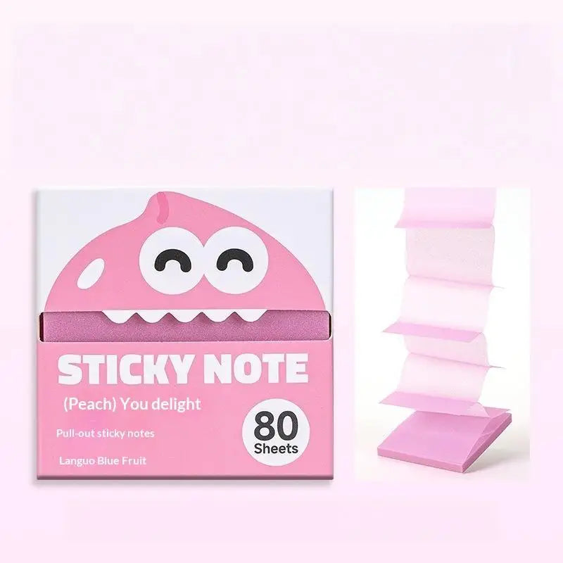 ​80 Sheets/Box Self-Adhesive Memo Pads Pull-Type Sticky Note Pearlescent Transparent Paper for Office & School Stationery Supply