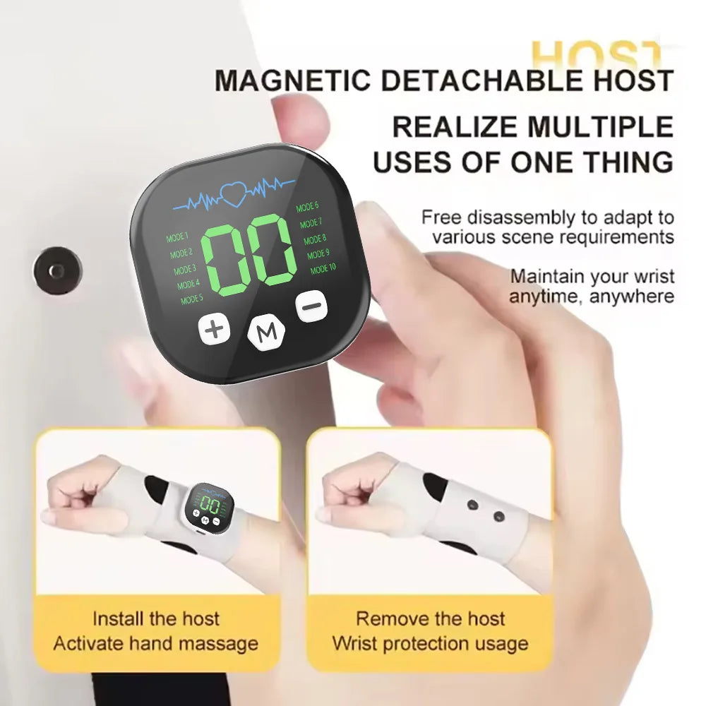 NEW EMS Electric Hand Wrist Massager Vibration Massage Relieve Hand Muscle Fatigue USB Rechargeable Wrist Brace Wrap Hand Belt