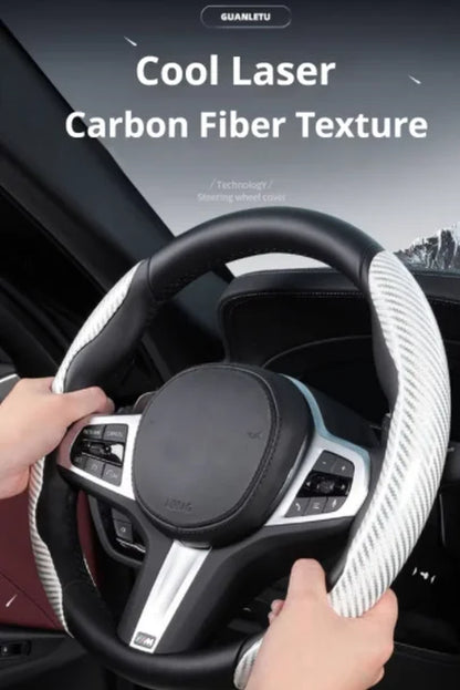 Suitable for Buick Carbon Fiber Texture Steering Wheel Cover with Segmented Quick-Release Design, Durable, for Encore Envista,