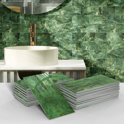 16/32/64PCS Marble Thicker Self-Adhesive Tile Stickers Waterproof Kitchen and Bathroom Minimalist Art 3D Wall Sticker Wallpaper