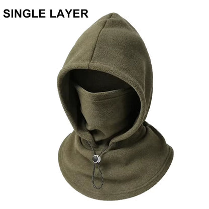 Warm Double‑Layer Integrated Hat for Men & Women All-Around Cold Protection(Masks, Scarves, Hats) Thickened One-Piece Winter Hat