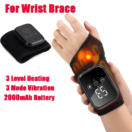 Electric Heating Hand Wrist Guard Vibration Massage Hot Compress Wrist Brace Protector Wrap Rechargeable Heat Thermal Wristband