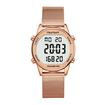 Pedometer Watches Sport Step Counter Women'S Digital Watches Calories Mile Tracker Waterproof 30M for Walking Running