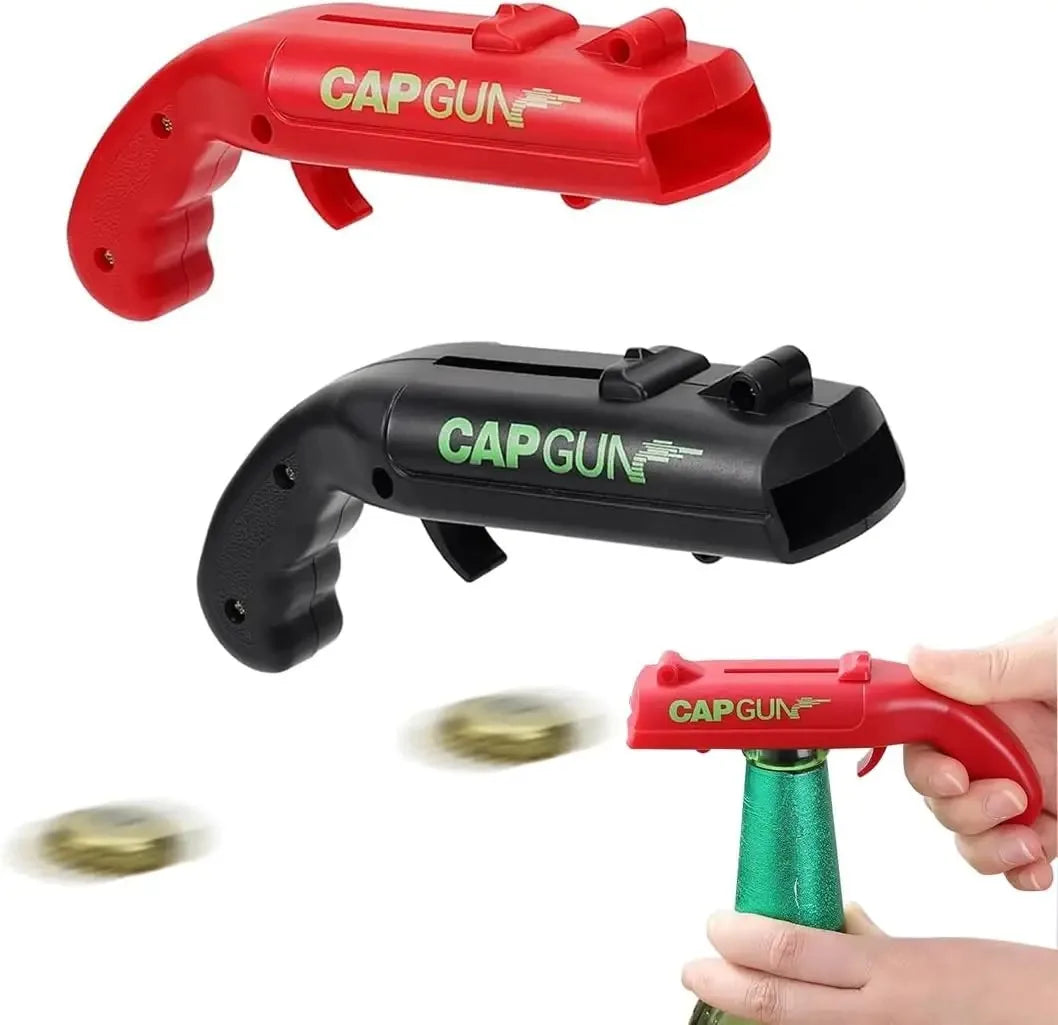 Portable Cap Gun Beer Bottle Opener Beverage Drinking Opening Gun Cap Launcher Kitchen Party Supply Bar Tool Kitchen Accessorie