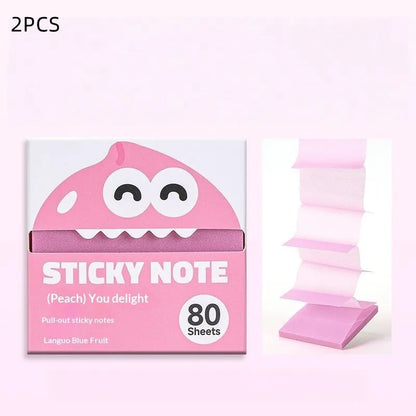 ​80 Sheets/Box Self-Adhesive Memo Pads Pull-Type Sticky Note Pearlescent Transparent Paper for Office & School Stationery Supply