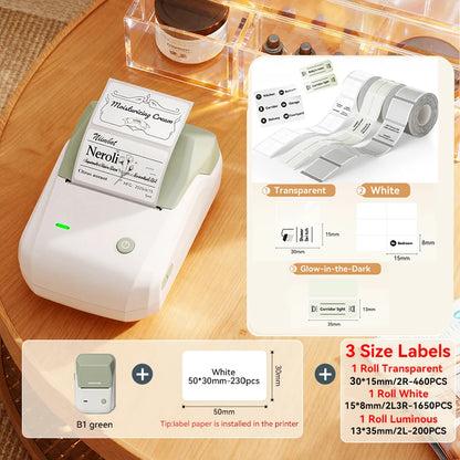 B1 Portable Thermal Printer with Tapes 2 Inch Adhesive Label Printer Mini Bluetooth Sticker Maker Support Smartphones PC