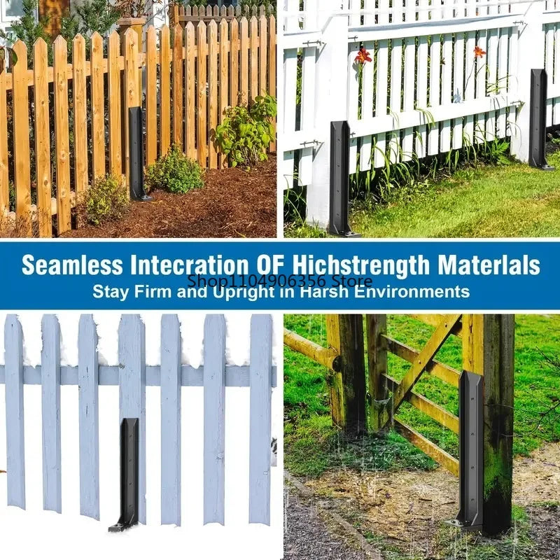 For Heavy-Duty Steel Fence Post Repair Stakes, Fence Post Anchor Ground Nails, for Fixing Tilted/Broken Wooden Fences