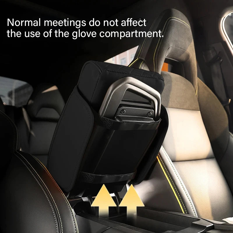 Car Center Console Armrest Cushion with 2 Cup Holder Armrest Heightening Pad Auto Amrest Pillow Cover Pad for All Seasons