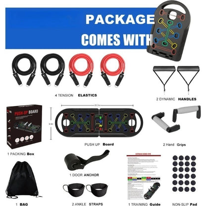 Foldable 20 in 1 Push up Board Portable Home Gym Equipment with Handles for Strength Training Men and Women