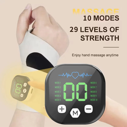 NEW EMS Electric Hand Wrist Massager Vibration Massage Relieve Hand Muscle Fatigue USB Rechargeable Wrist Brace Wrap Hand Belt