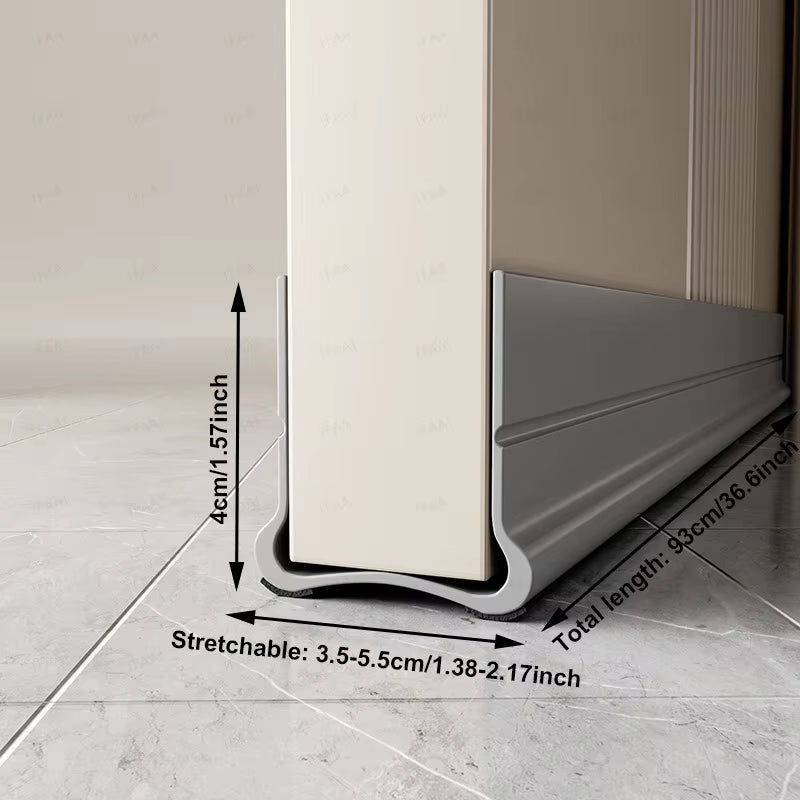 93Cm Self-Adhesive Door Bottom Sealing Strip PVC Flexible Door Gap Wind and Dust Proof Weather Strip with Soundproofing Felt