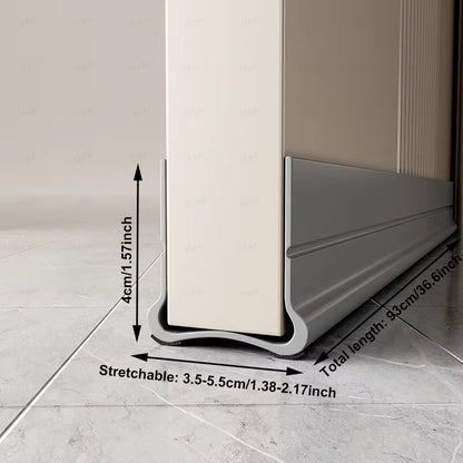93Cm Self-Adhesive Door Bottom Sealing Strip PVC Flexible Door Gap Wind and Dust Proof Weather Strip with Soundproofing Felt