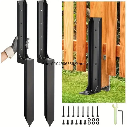 For Heavy-Duty Steel Fence Post Repair Stakes, Fence Post Anchor Ground Nails, for Fixing Tilted/Broken Wooden Fences