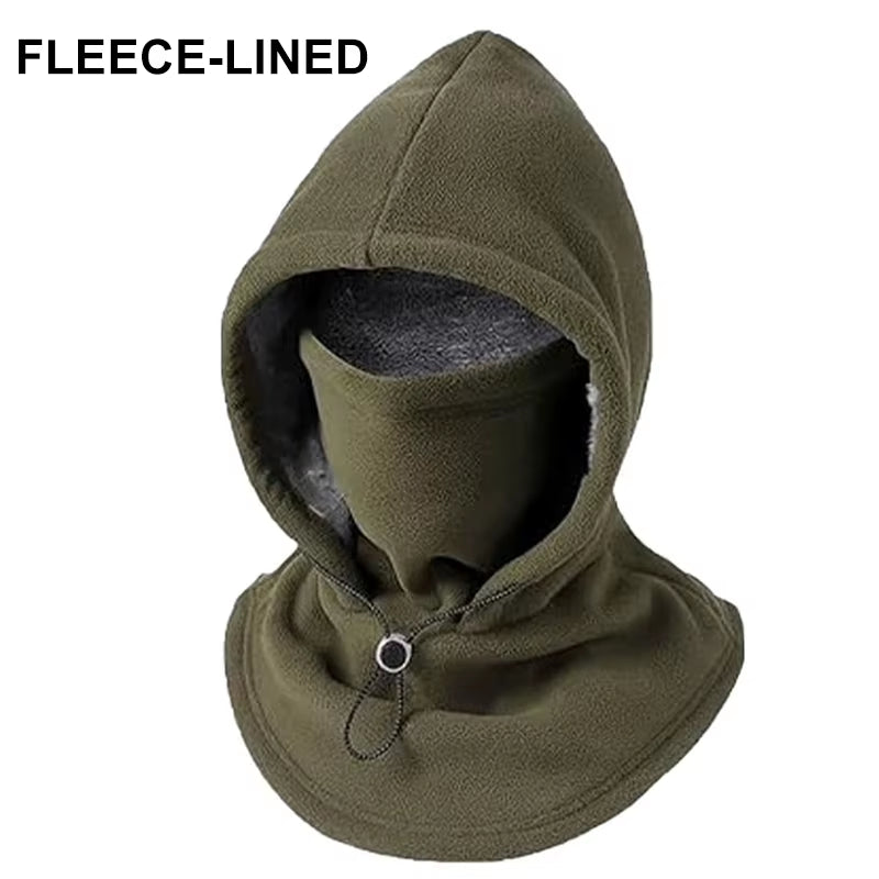 Warm Double‑Layer Integrated Hat for Men & Women All-Around Cold Protection(Masks, Scarves, Hats) Thickened One-Piece Winter Hat