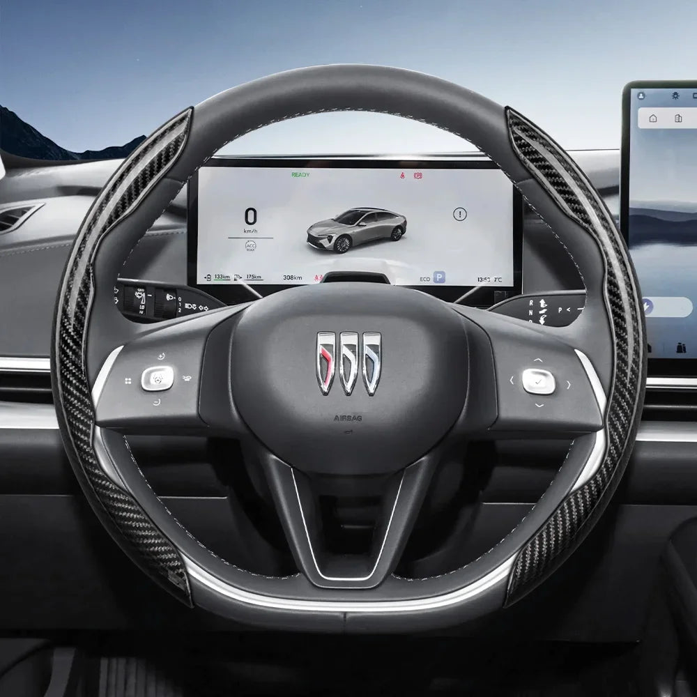 Suitable for Buick Carbon Fiber Texture Steering Wheel Cover with Segmented Quick-Release Design, Durable, for Encore Envista,
