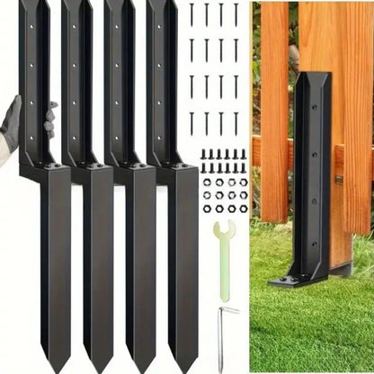 For Heavy-Duty Steel Fence Post Repair Stakes, Fence Post Anchor Ground Nails, for Fixing Tilted/Broken Wooden Fences