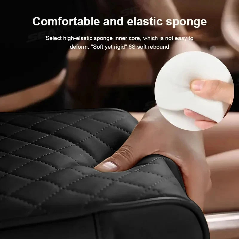 Car Center Console Armrest Cushion with 2 Cup Holder Armrest Heightening Pad Auto Amrest Pillow Cover Pad for All Seasons