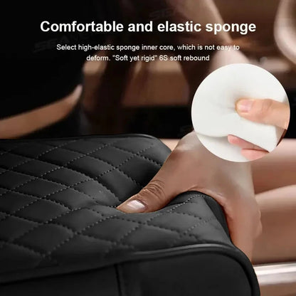 Car Center Console Armrest Cushion with 2 Cup Holder Armrest Heightening Pad Auto Amrest Pillow Cover Pad for All Seasons