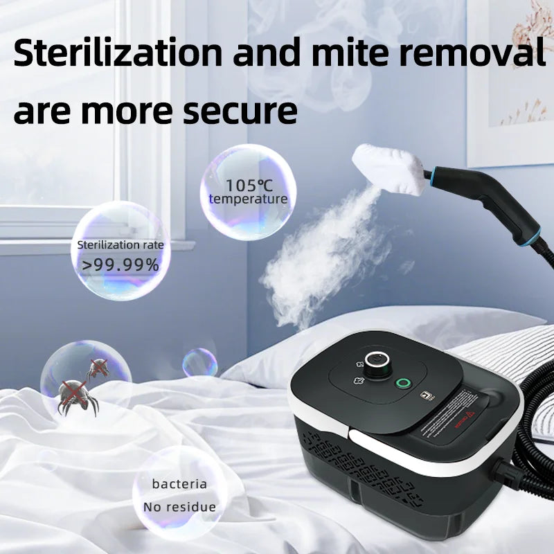 1500W Portable Steam Cleaner 110V Touch Screen Large Capacity Cleaning Machine for Mattress Sofa Carpet and Fabric Care