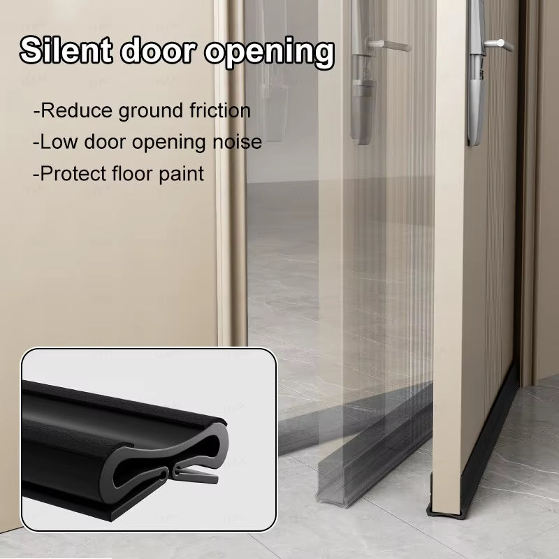 93Cm Self-Adhesive Door Bottom Sealing Strip PVC Flexible Door Gap Wind and Dust Proof Weather Strip with Soundproofing Felt
