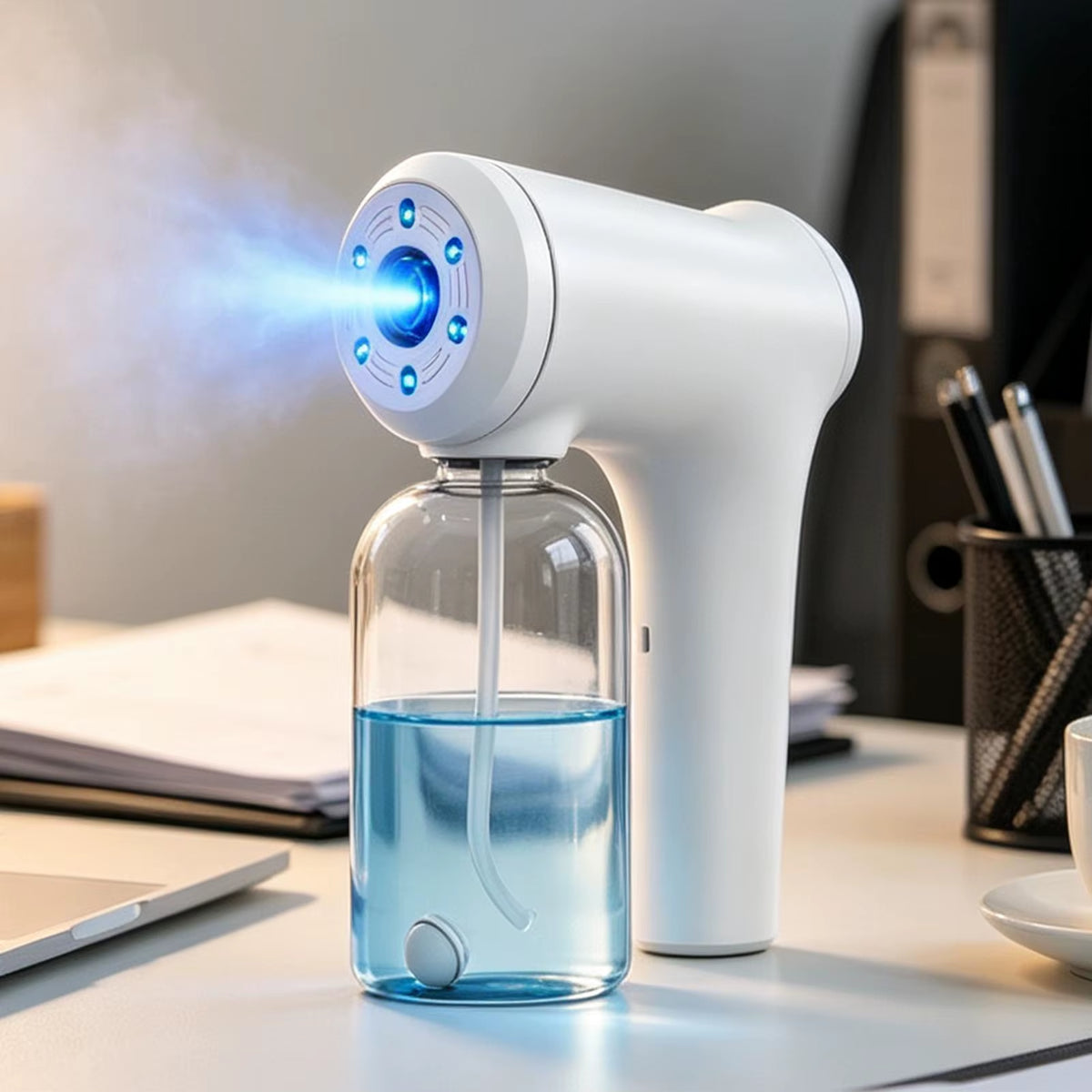 Mist Sprayer 350Ml 6 Levels Nano Cordless Rechargeable Portable Handheld Fogger Machine for Water Toner Home Office Salon Travel