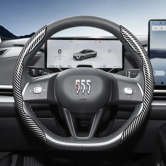 Suitable for Buick Carbon Fiber Texture Steering Wheel Cover with Segmented Quick-Release Design, Durable, for Encore Envista,