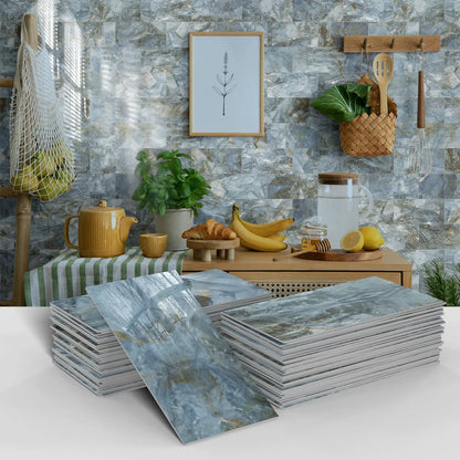 16/32/64PCS Marble Thicker Self-Adhesive Tile Stickers Waterproof Kitchen and Bathroom Minimalist Art 3D Wall Sticker Wallpaper