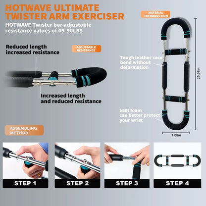 HOTWAVE Arm Trainer,Adjustable Chest Workout Equipment,Arm Trainer for Men,Chest Trainer for Men,Upper Body Strength Training, Portable Spring Resistance Home Fitness Equipment Tiktokshopbacktoschool