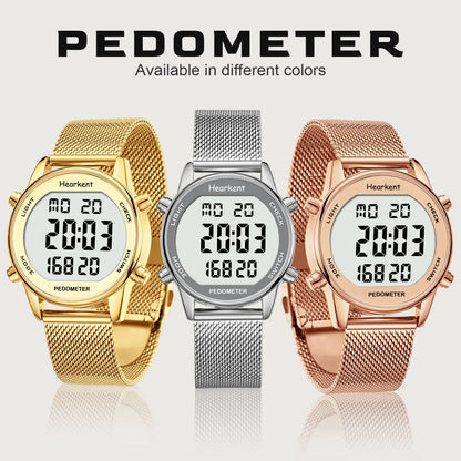 Pedometer Watches Sport Step Counter Women'S Digital Watches Calories Mile Tracker Waterproof 30M for Walking Running