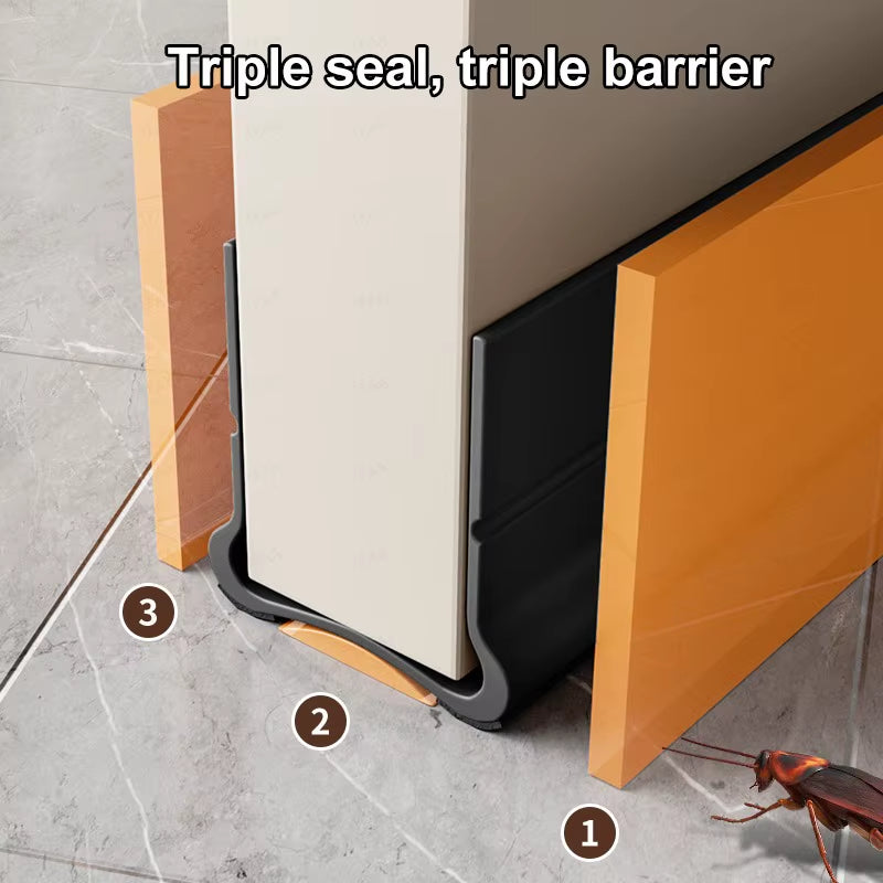 93Cm Self-Adhesive Door Bottom Sealing Strip PVC Flexible Door Gap Wind and Dust Proof Weather Strip with Soundproofing Felt
