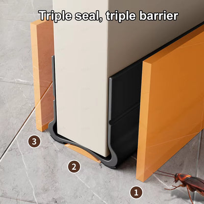 93Cm Self-Adhesive Door Bottom Sealing Strip PVC Flexible Door Gap Wind and Dust Proof Weather Strip with Soundproofing Felt