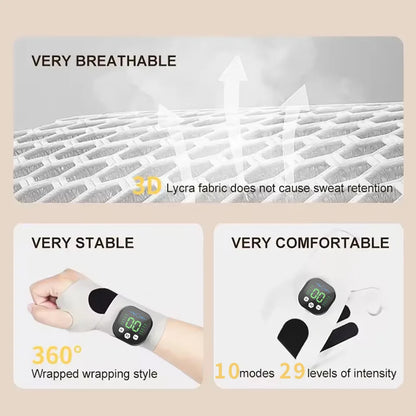 NEW EMS Electric Hand Wrist Massager Vibration Massage Relieve Hand Muscle Fatigue USB Rechargeable Wrist Brace Wrap Hand Belt