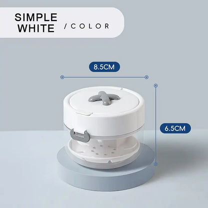 Portable 2 in 1 Multi-Layer Denture Retainer Case with Clip-On Cap Cleaning Storage Box with Cleaning Brush No-Leak Oral Box
