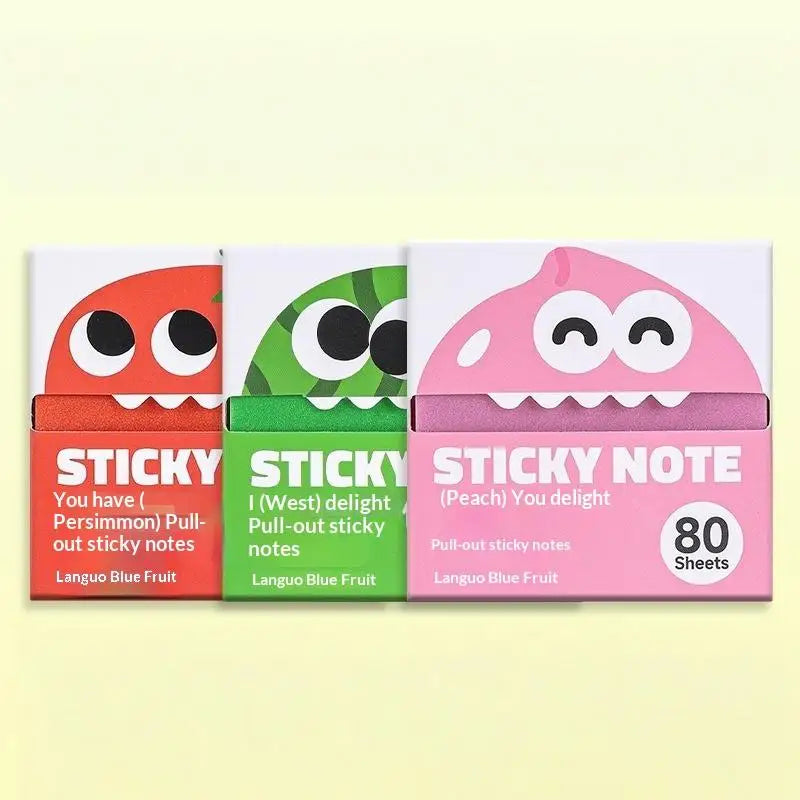 ​80 Sheets/Box Self-Adhesive Memo Pads Pull-Type Sticky Note Pearlescent Transparent Paper for Office & School Stationery Supply