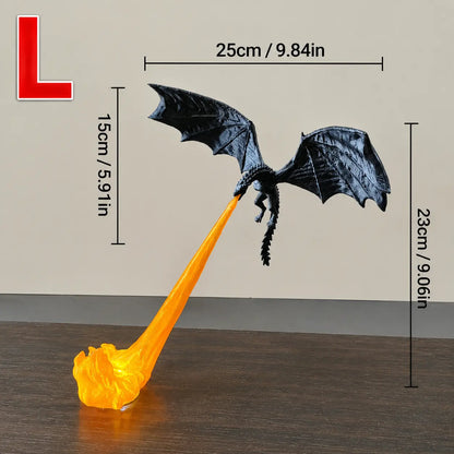 3D Printed Dragon Flame Book Nook with Light Mystical Dragon Bookshelf Decor | Bookend for Book Lovers | Fantasy Desk Decor Gift