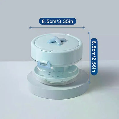 Portable 2 in 1 Multi-Layer Denture Retainer Case with Clip-On Cap Cleaning Storage Box with Cleaning Brush No-Leak Oral Box