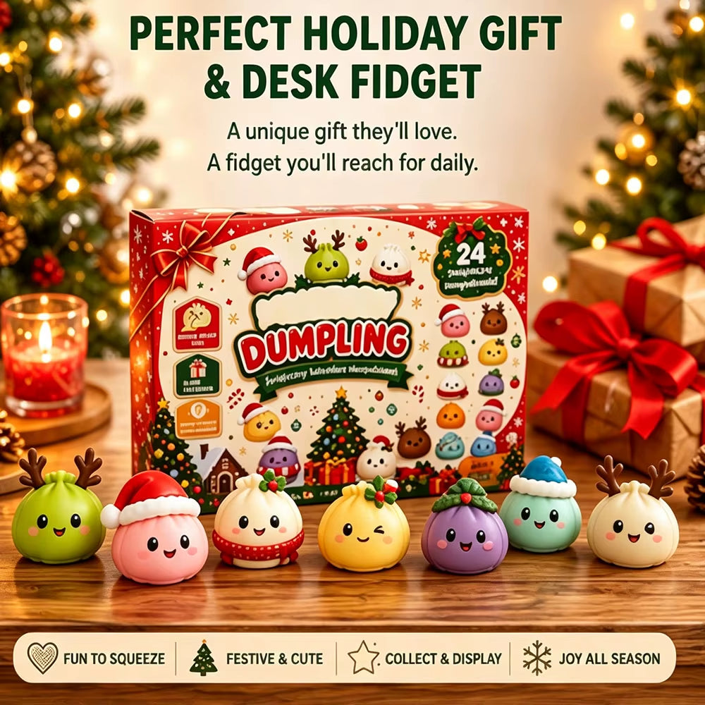 New Christmas Squishy Advent Calendar 24 Day Countdown Surprise Box Dumpling Squishies Slow Rebound Squeeze Sensory Gift Decor