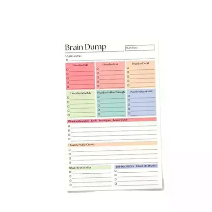 A5 Undated Minimalist Brain Dump Journal (50/150 Sheets), To-Do List & Task Manager Notebook for Project Planning