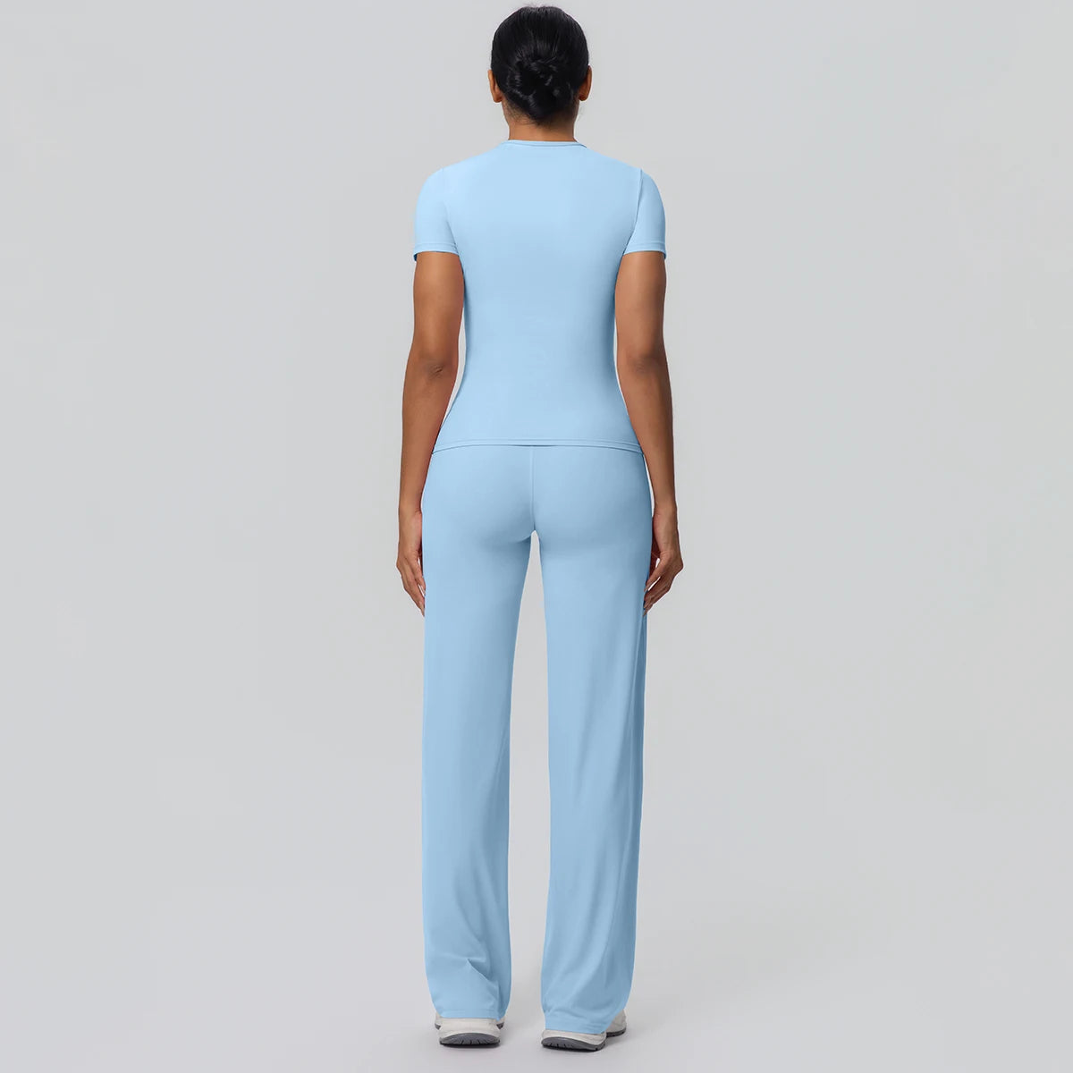 Fitness Sports Workout Yoga Set for Women Naked Feel Slim Casual Workout Top T-Shirt Quick Drying Push up Running Pants Yoga Set