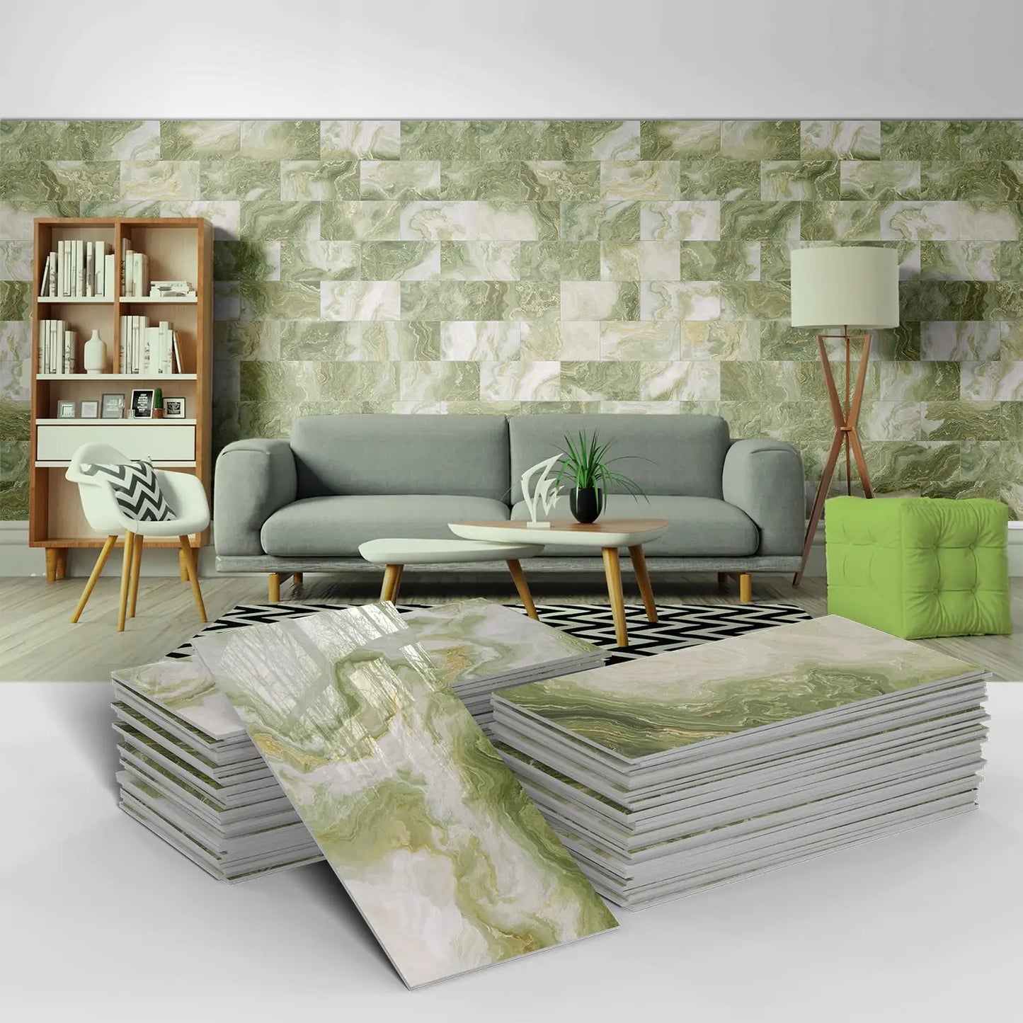 16/32/64PCS Marble Thicker Self-Adhesive Tile Stickers Waterproof Kitchen and Bathroom Minimalist Art 3D Wall Sticker Wallpaper