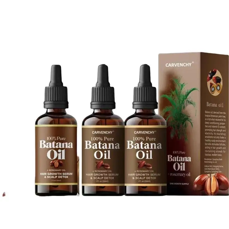 Batana Oil for Hair,(3Pcs)Hair Oil with Rosemary for Hair Growth - 100% Organic Batana Oil