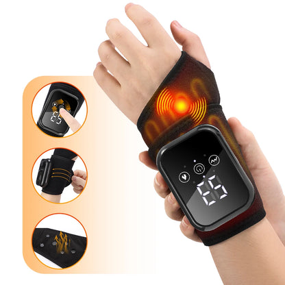 Electric Heating Hand Wrist Guard Vibration Massage Hot Compress Wrist Brace Protector Wrap Rechargeable Heat Thermal Wristband