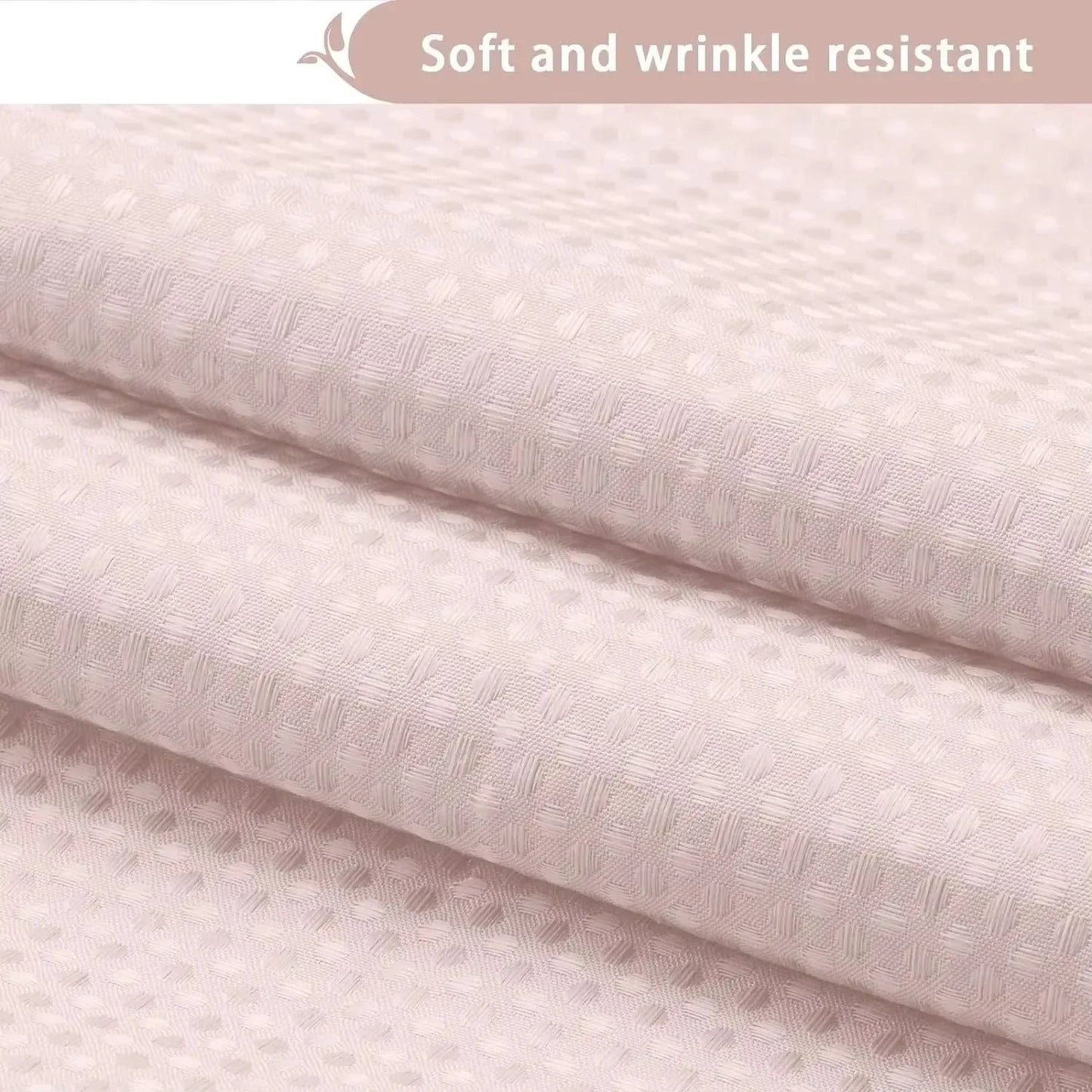1PC Hookless Waffle Check Shower Curtain Hotel Grade Double Layer Waterproof Bathroom Shower Curtain Easy to Install 10 Colors