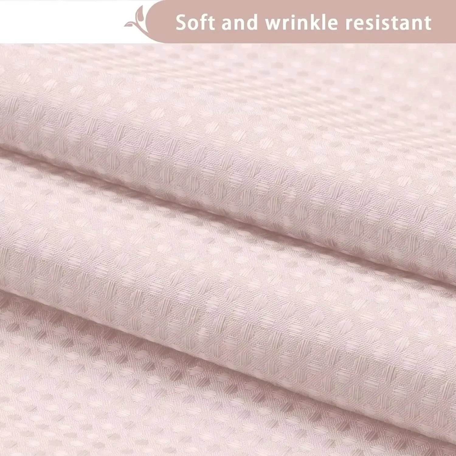 1PC Hookless Waffle Check Shower Curtain Hotel Grade Double Layer Waterproof Bathroom Shower Curtain Easy to Install 10 Colors