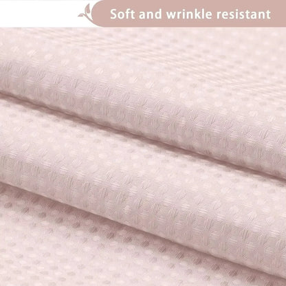 1PC Hookless Waffle Check Shower Curtain Hotel Grade Double Layer Waterproof Bathroom Shower Curtain Easy to Install 10 Colors