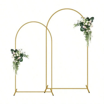 Metal Arch Backdrop Stand, Golden Wedding Arch Stand(7.2Ft+6.6Ft +6Ft), Stable Wedding Arch Frame for Wedding Birthday Party