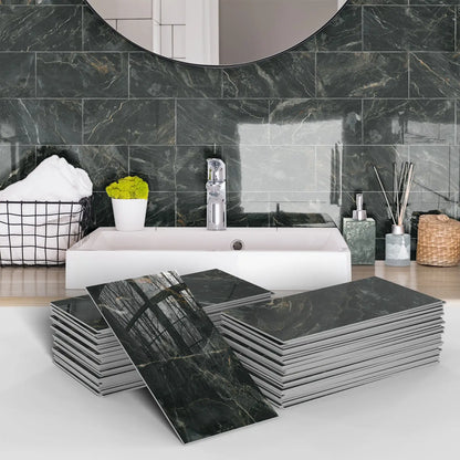 16/32/64PCS Marble Thicker Self-Adhesive Tile Stickers Waterproof Kitchen and Bathroom Minimalist Art 3D Wall Sticker Wallpaper